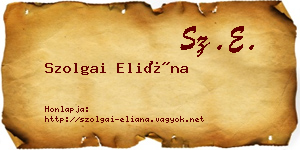 Szolgai Eliána névjegykártya